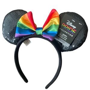 Mickey Ears headband New with tags Rainbow bow black Pride Collection